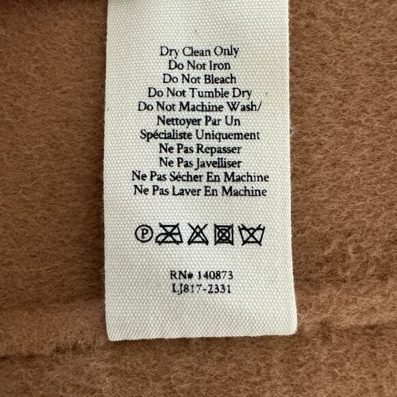 LoveShackFancy Mahika Wool Cashmere Faux Fur Collar Coat Camel - Picture 9 of 11